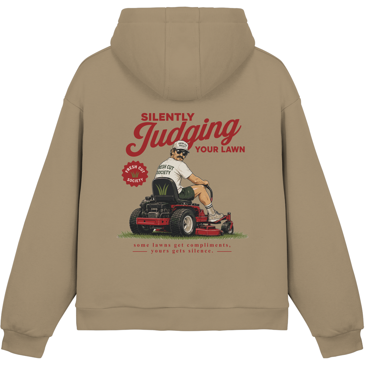 Silently Judging Your Lawn - Fluffy Boxcut Hoodie