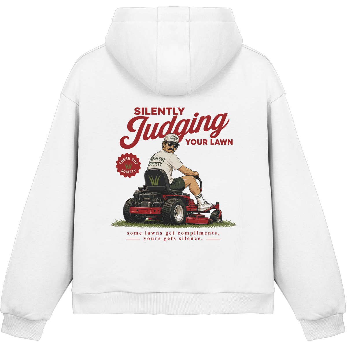 Silently Judging Your Lawn - Fluffy Boxcut Hoodie