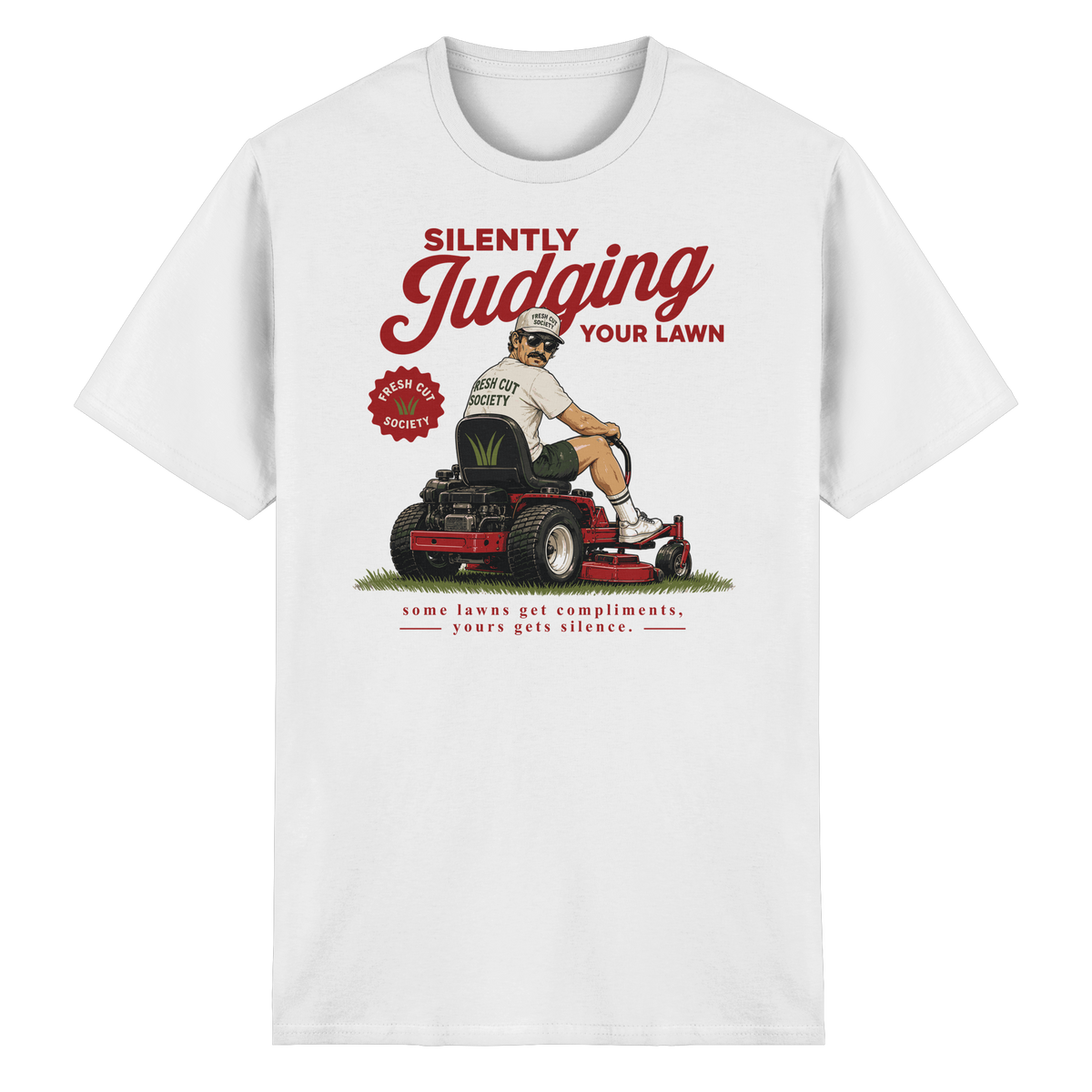 Silently Judging Your Lawn - Heavy Cotton T-Shirt
