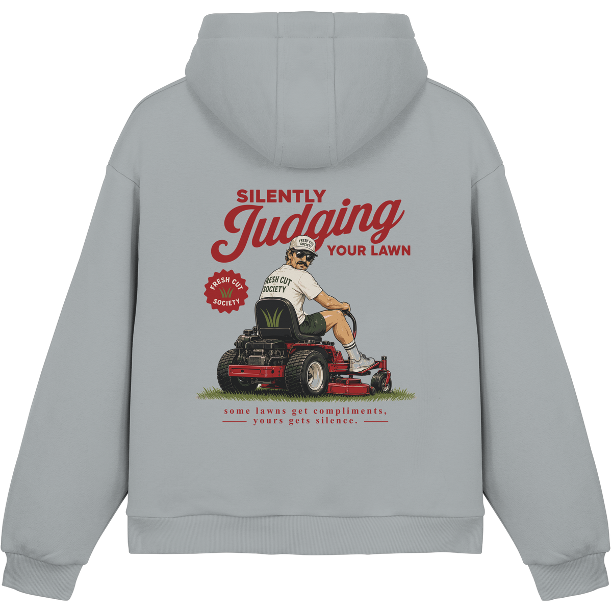 Silently Judging Your Lawn - Fluffy Boxcut Hoodie