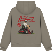 Silently Judging Your Lawn - Fluffy Boxcut Hoodie
