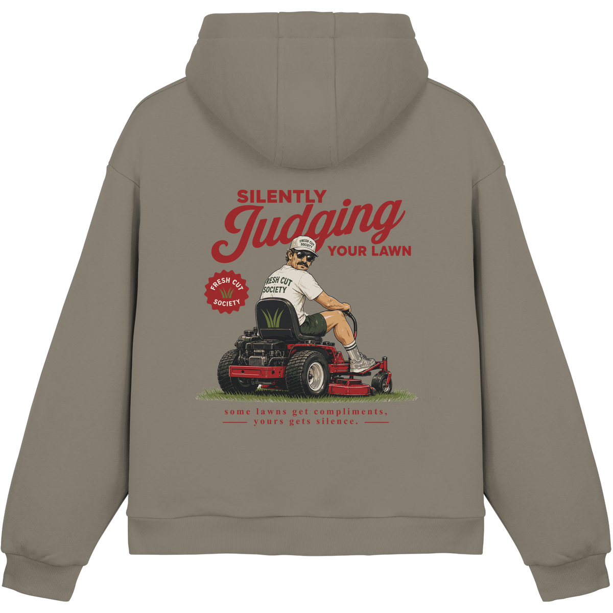 Silently Judging Your Lawn - Fluffy Boxcut Hoodie