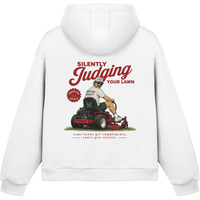 Silently Judging Your Lawn - Fluffy Boxcut Hoodie
