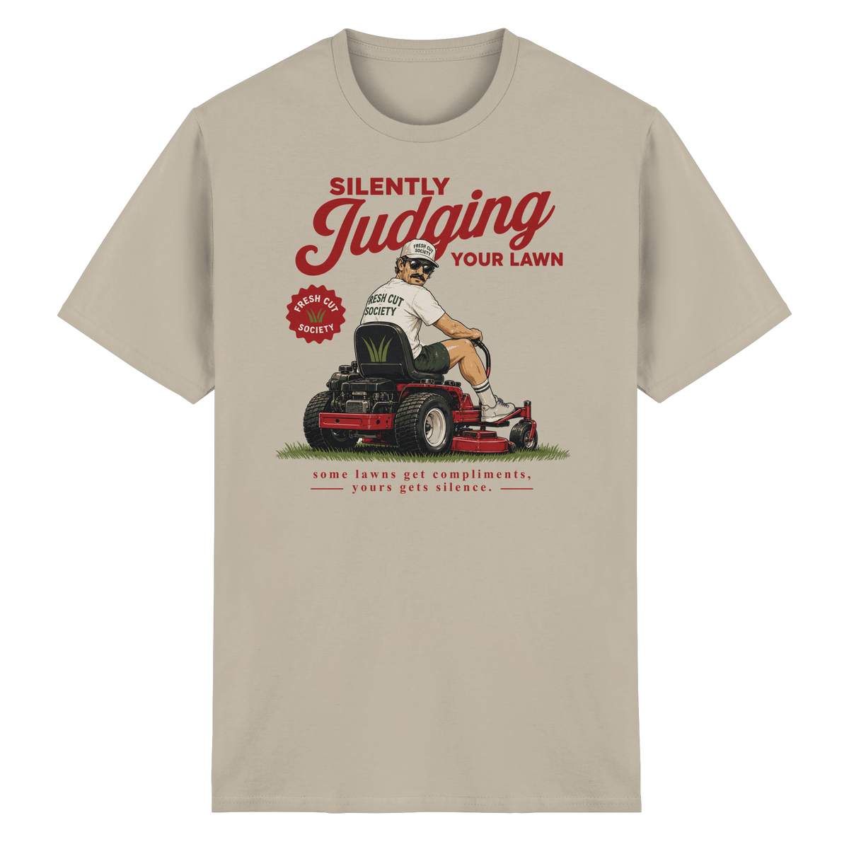Silently Judging Your Lawn - Heavy Cotton T-Shirt